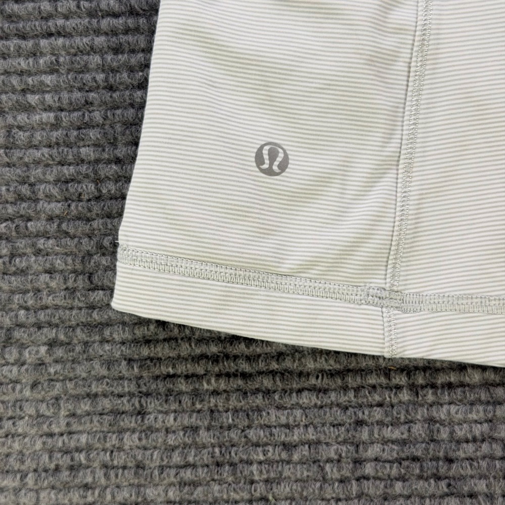 Lululemon‎ Run Swiftly Tech 1/4 Zip Pullover Grey Stripe Orange Accent Womens 8 - Picture 10 of 15